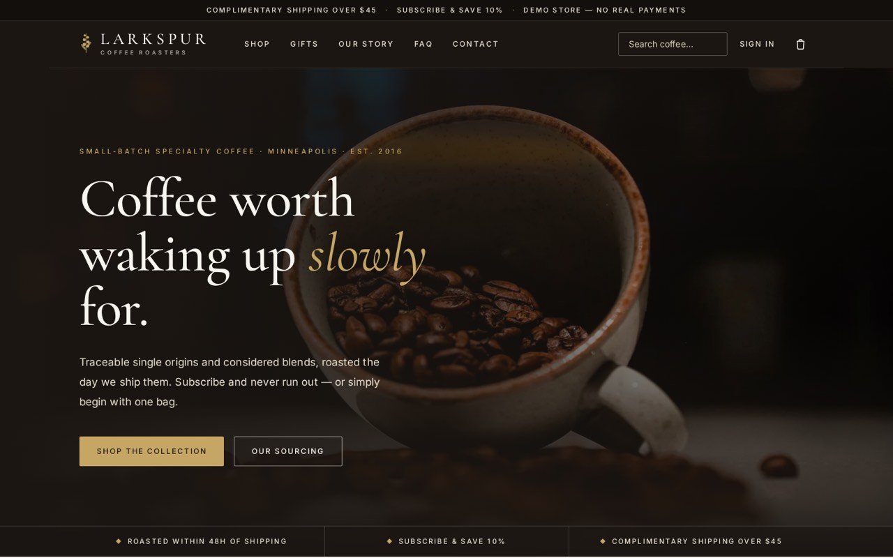 Larkspur website preview