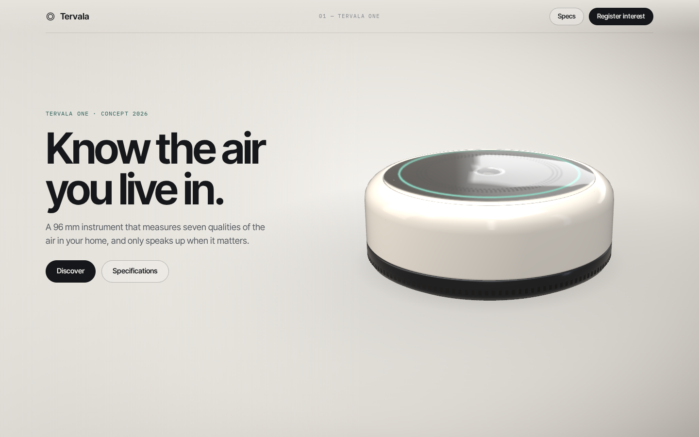 Tervala One website preview