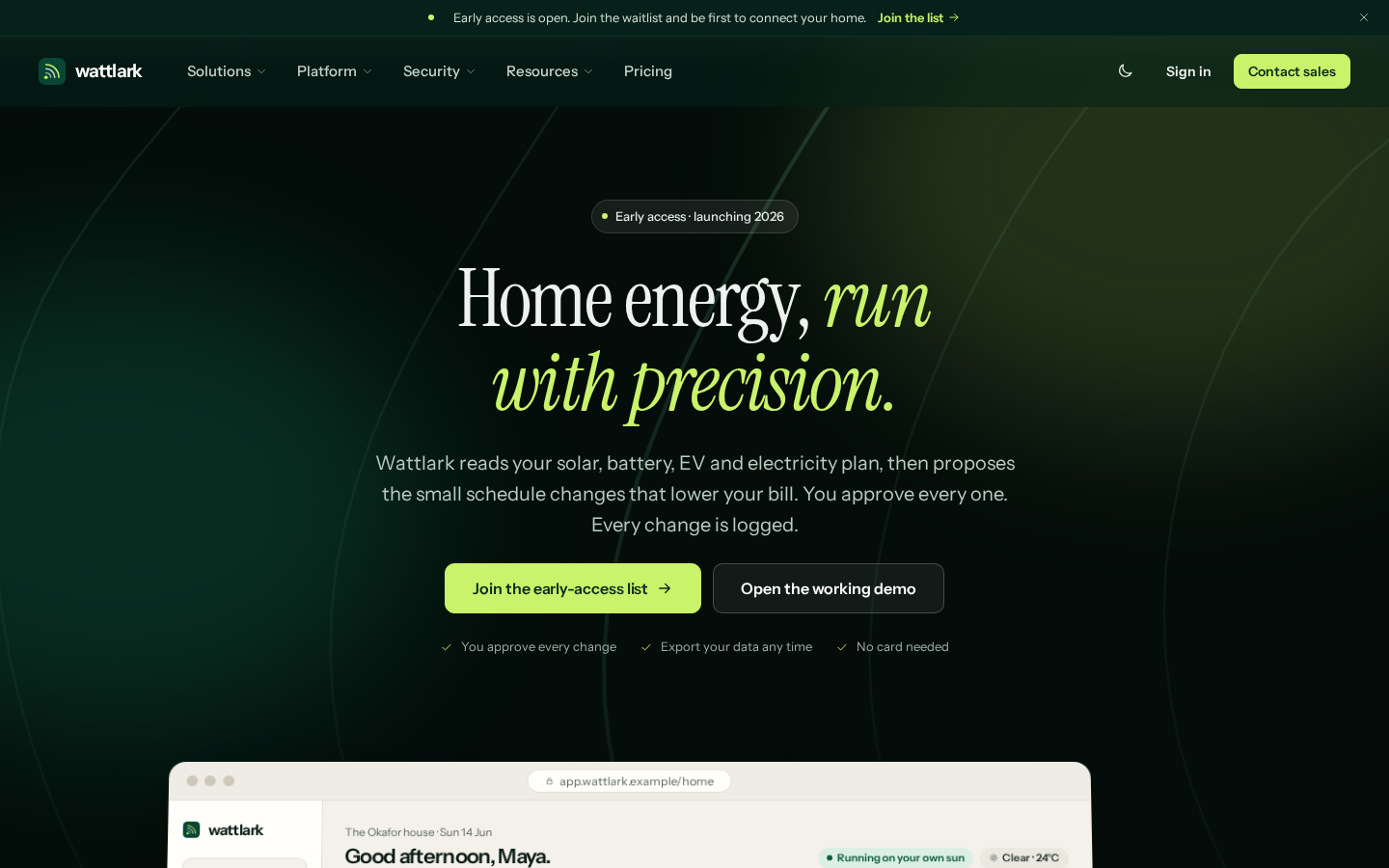 Wattlark website preview